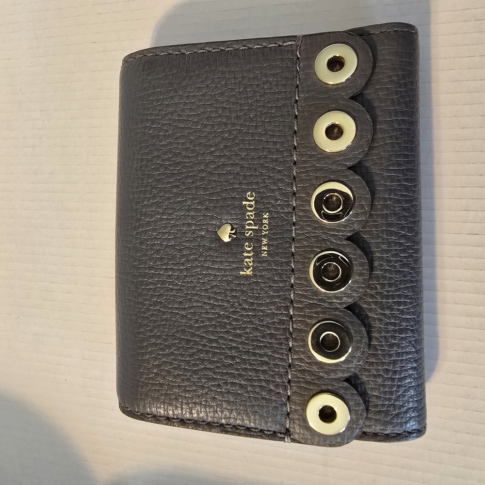 Kate Spade Gray and Gold Leather Wallet